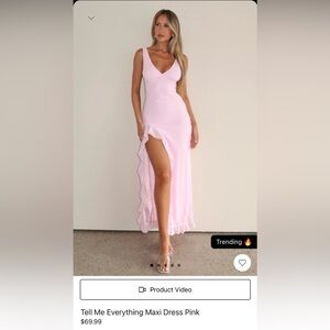 White Fox- Tell me everything maxi pink dress- small